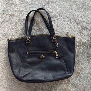 Coach Black Leather Tote Bag